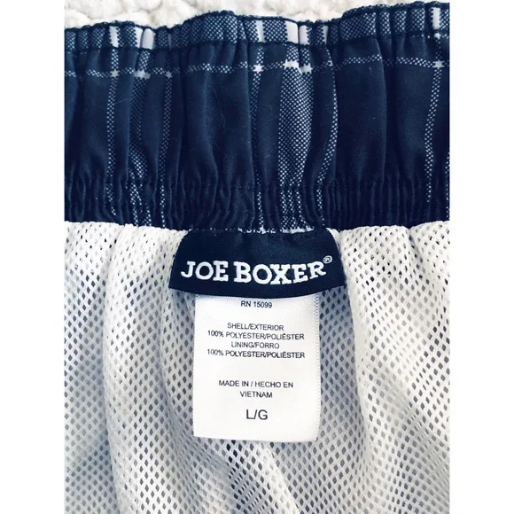 Joe Boxer Mens Plaid Blue Swim Trunks with Colorful Designs - Picture 6 of 7